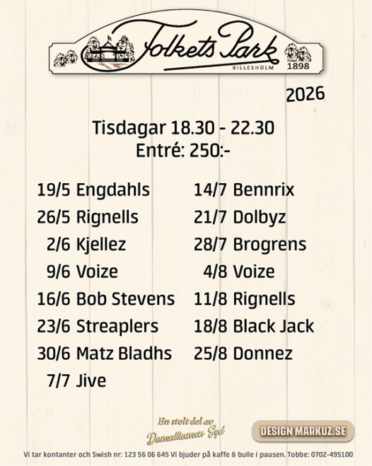 Program Folkets Park Billesholm 2026