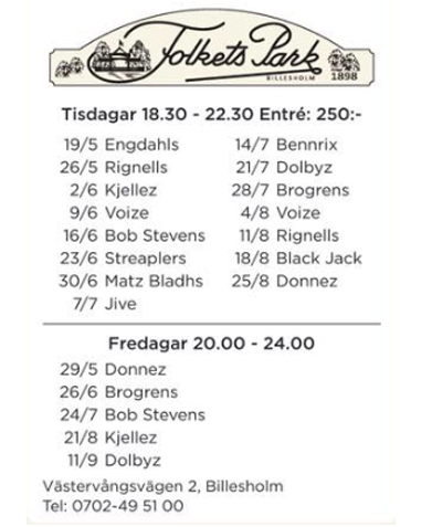 Program Folkets Park Billesholm 2026